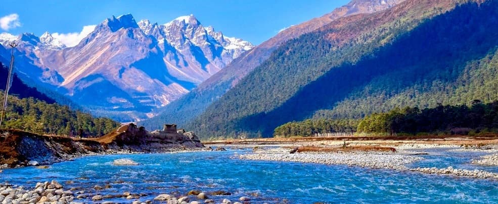 Pristine green valley in Sikkim highlighting nature conservation